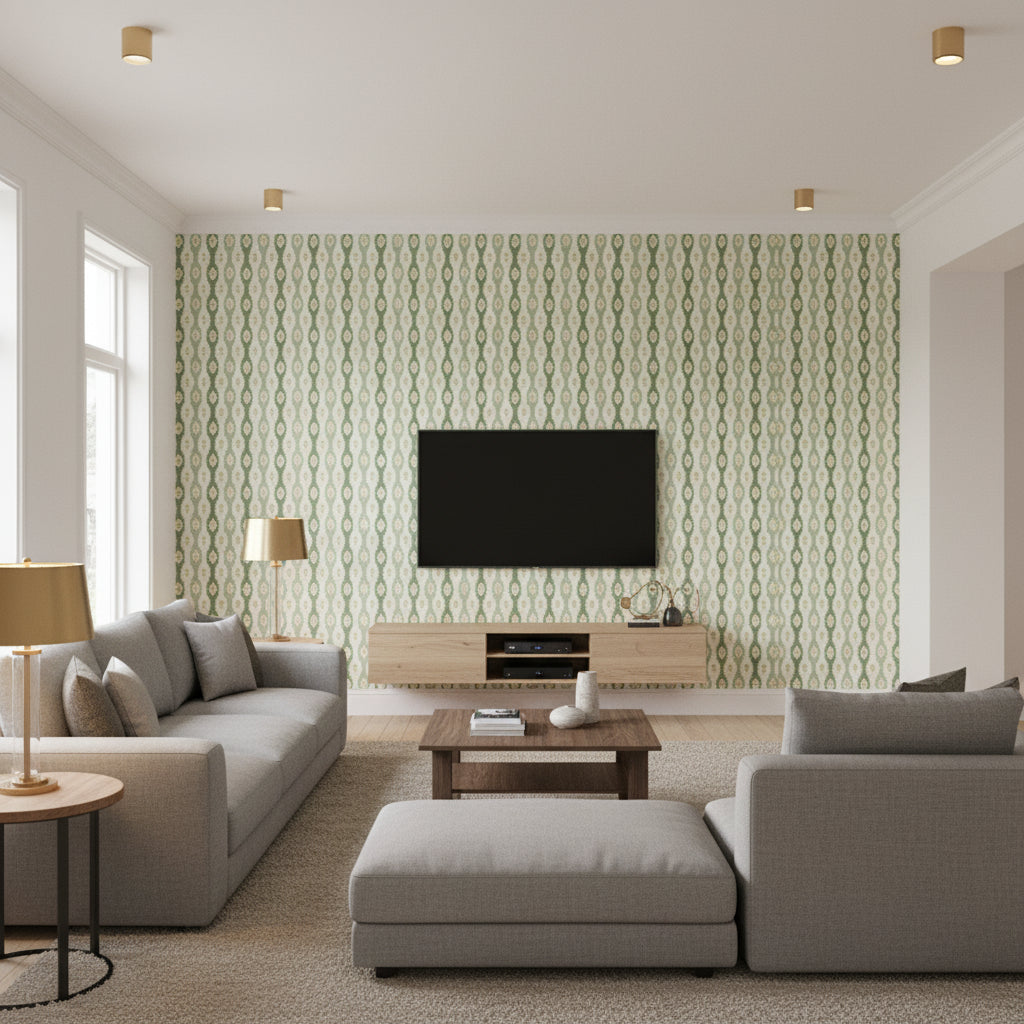 P2020113.23.0 | Kravet - Living Room Visualization (AI-generated, may not be to scale. Verify pattern scale with product specifications.)