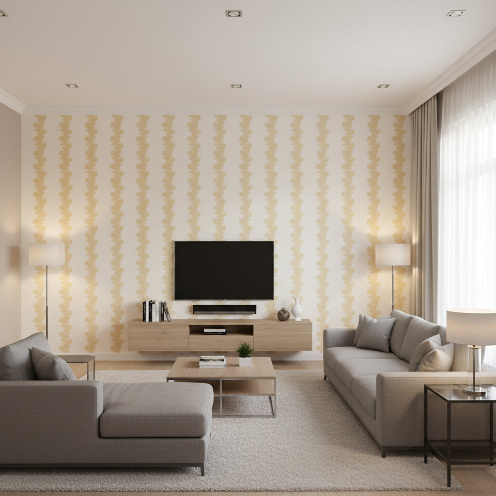 P2022108.1640.0 | Kravet - Living Room Visualization (AI-generated, may not be to scale. Verify pattern scale with product specifications.)