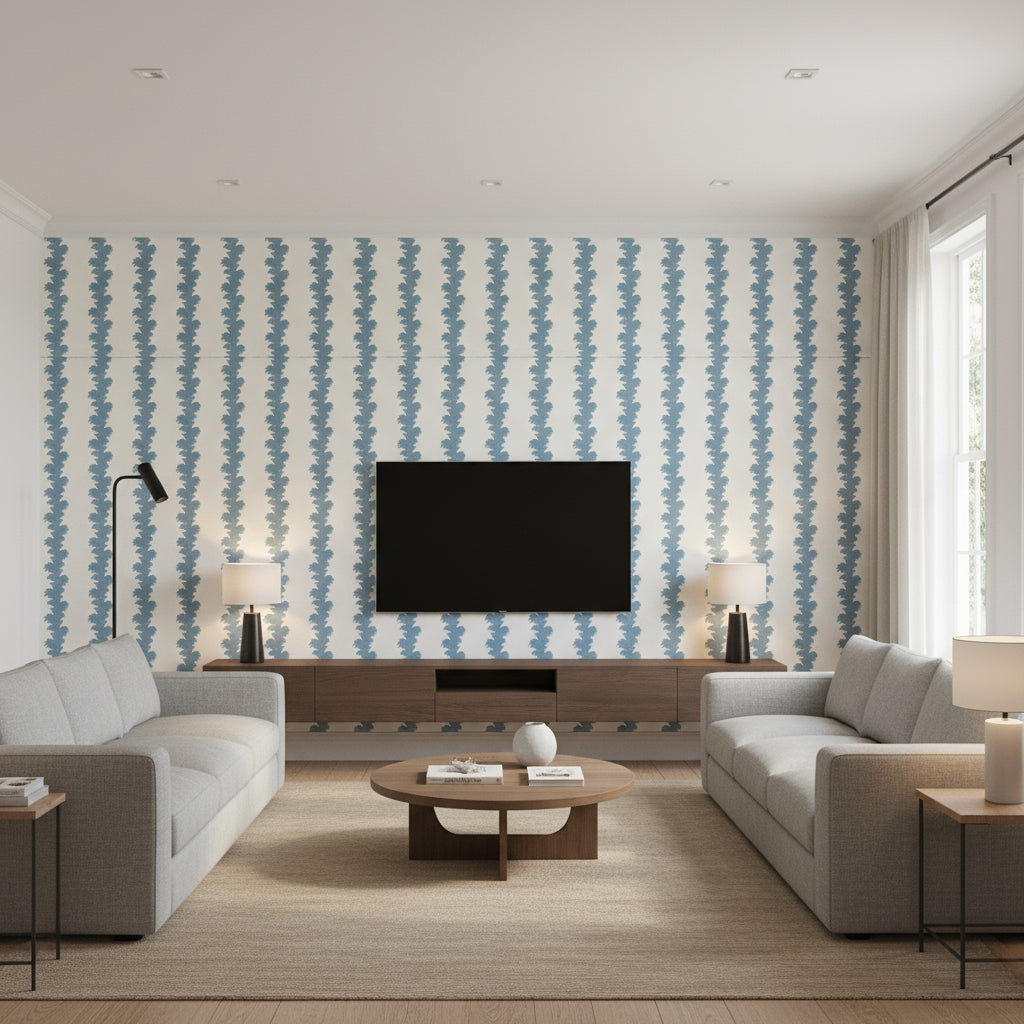 P2022108.51.0 | Kravet - Living Room Visualization (AI-generated, may not be to scale. Verify pattern scale with product specifications.)