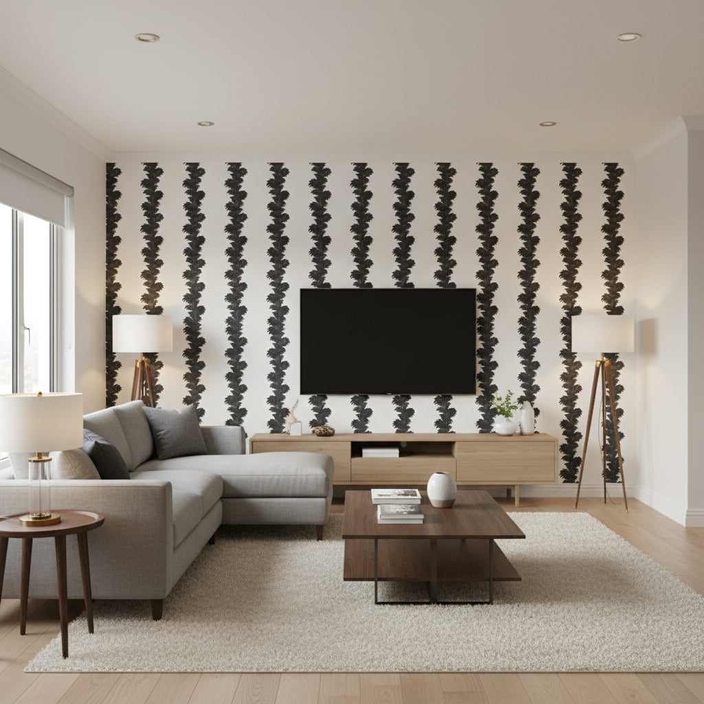 P2022108.821.0 | Kravet - Living Room Visualization (AI-generated, may not be to scale. Verify pattern scale with product specifications.)