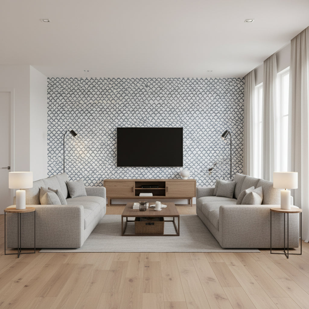 P2022109.51.0 | Kravet - Living Room Visualization (AI-generated, may not be to scale. Verify pattern scale with product specifications.)