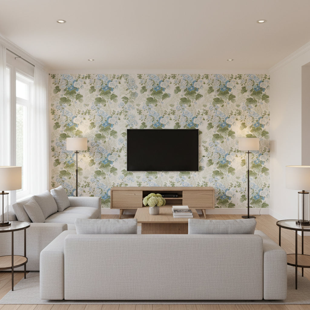 P2023115.153.0 | Kravet - Living Room Visualization (AI-generated, may not be to scale. Verify pattern scale with product specifications.)