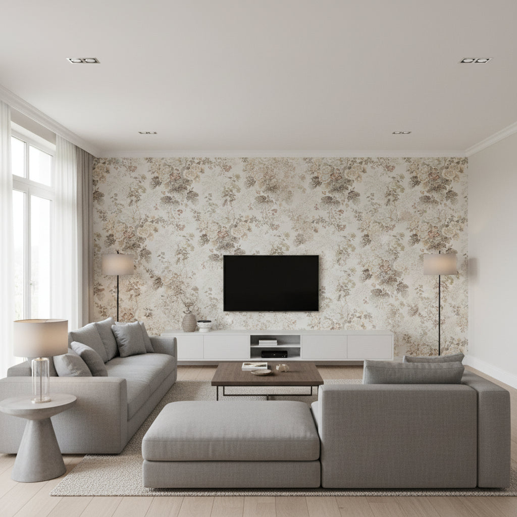 P2023116.1611.0 | Kravet - Living Room Visualization (AI-generated, may not be to scale. Verify pattern scale with product specifications.)