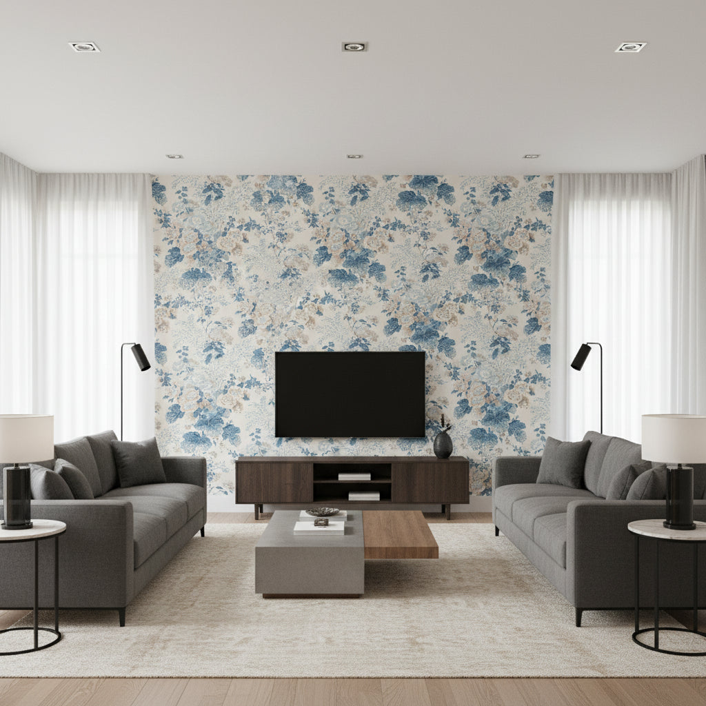 P2023116.516.0 | Kravet - Living Room Visualization (AI-generated, may not be to scale. Verify pattern scale with product specifications.)