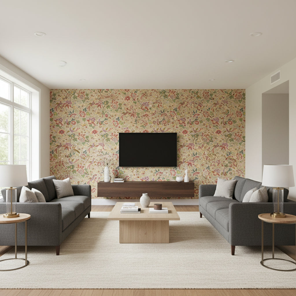 P2023127.73.0 | Kravet - Living Room Visualization (AI-generated, may not be to scale. Verify pattern scale with product specifications.)