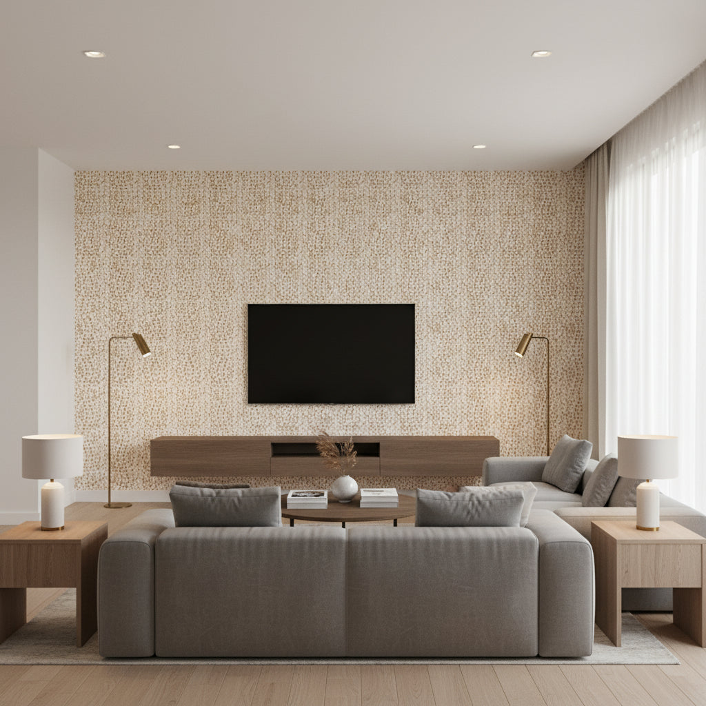 P8012138.16.0 | Kravet - Living Room Visualization (AI-generated, may not be to scale. Verify pattern scale with product specifications.)