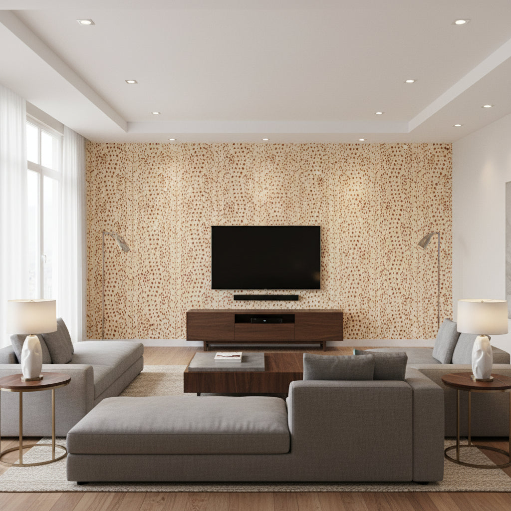 P8012138.9.0 | Kravet - Living Room Visualization (AI-generated, may not be to scale. Verify pattern scale with product specifications.)
