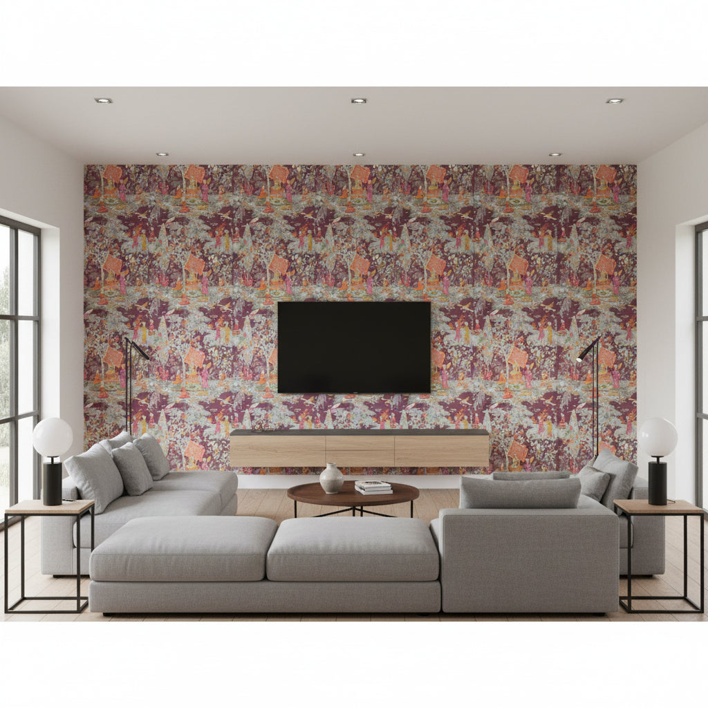 P8019101.909.0 | Kravet - Living Room Visualization (AI-generated, may not be to scale. Verify pattern scale with product specifications.)