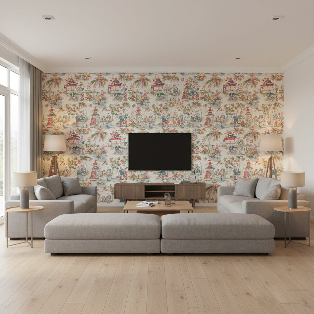 P8019102.157.0 | Kravet - Living Room Visualization (AI-generated, may not be to scale. Verify pattern scale with product specifications.)