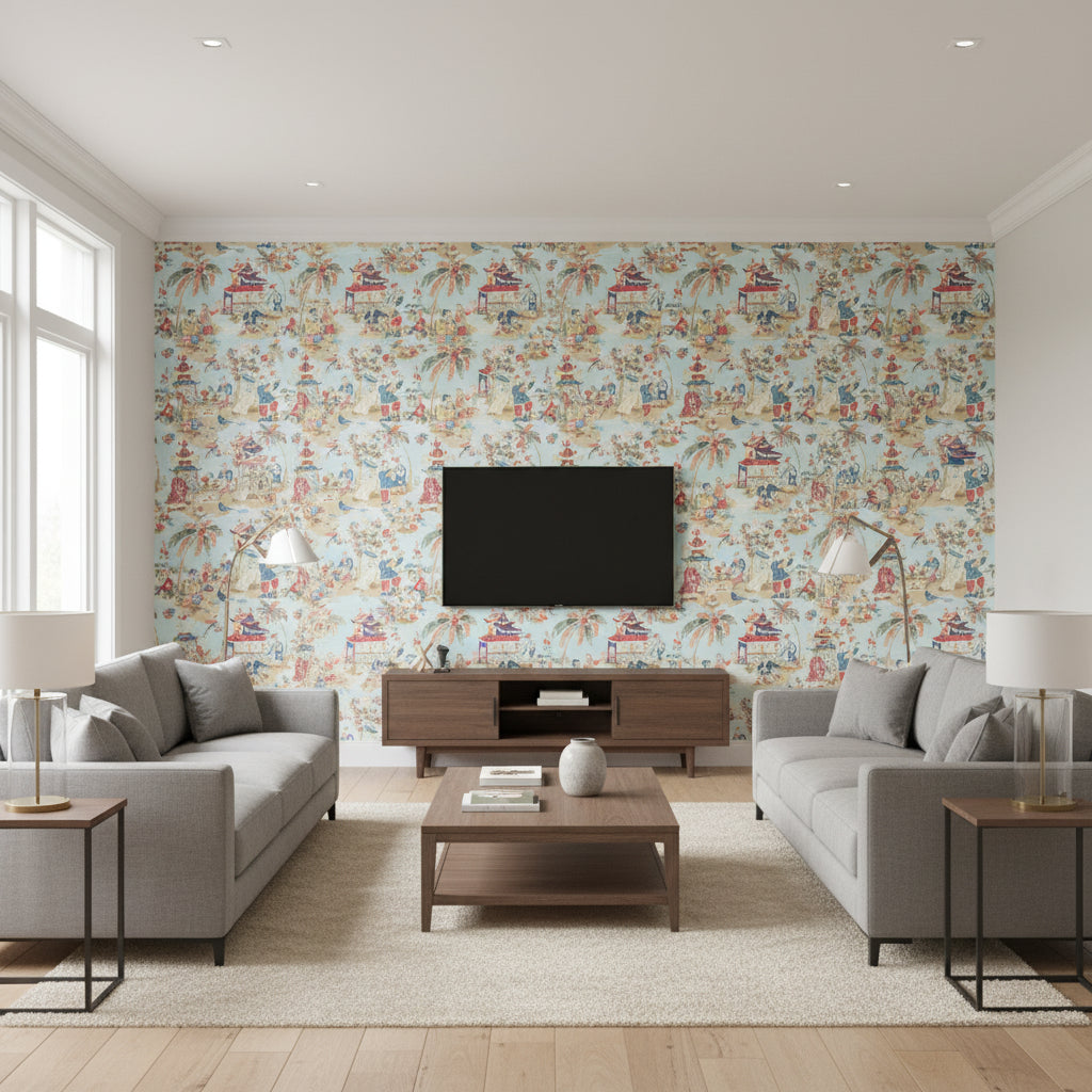 P8019102.207.0 | Kravet - Living Room Visualization (AI-generated, may not be to scale. Verify pattern scale with product specifications.)
