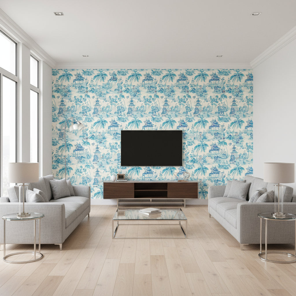 P8019102.513.0 | Kravet - Living Room Visualization (AI-generated, may not be to scale. Verify pattern scale with product specifications.)