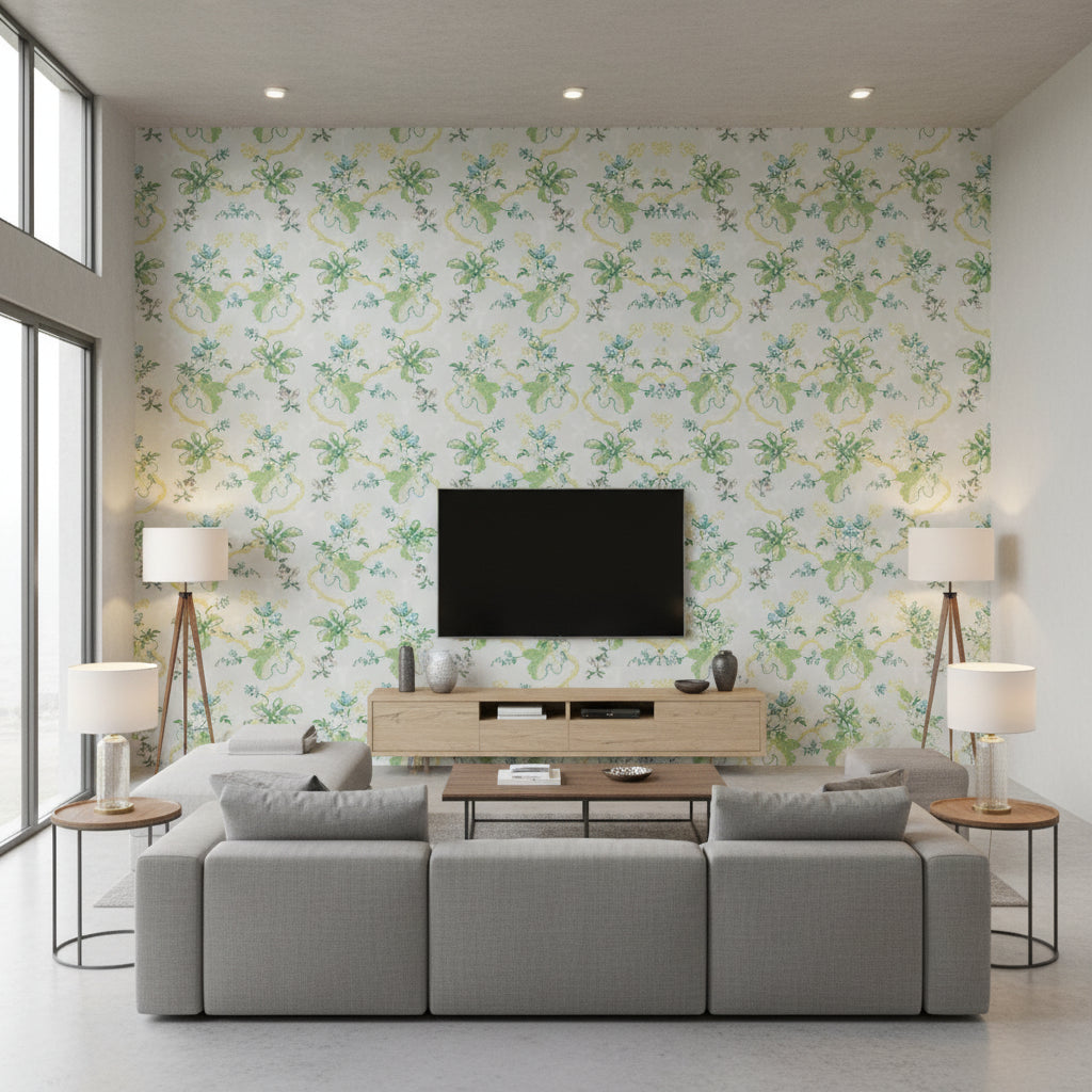 P8019105.113.0 | Kravet - Living Room Visualization (AI-generated, may not be to scale. Verify pattern scale with product specifications.)