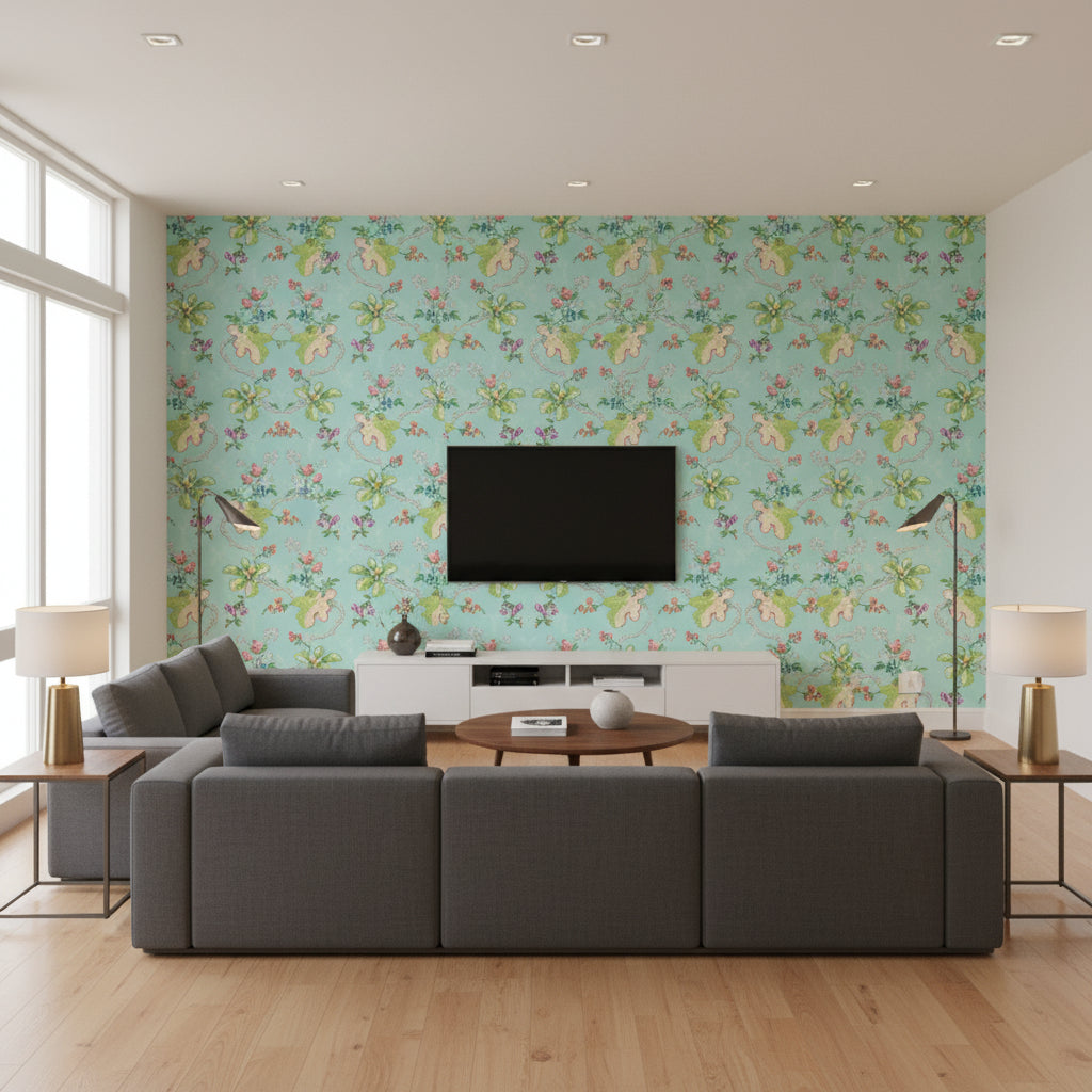 P8019105.137.0 | Kravet - Living Room Visualization (AI-generated, may not be to scale. Verify pattern scale with product specifications.)