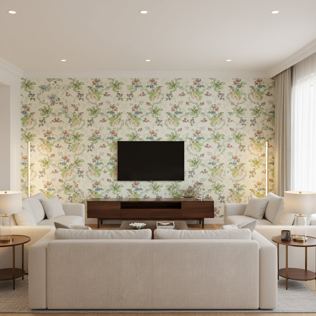 P8019105.193.0 | Kravet - Living Room Visualization (AI-generated, may not be to scale. Verify pattern scale with product specifications.)