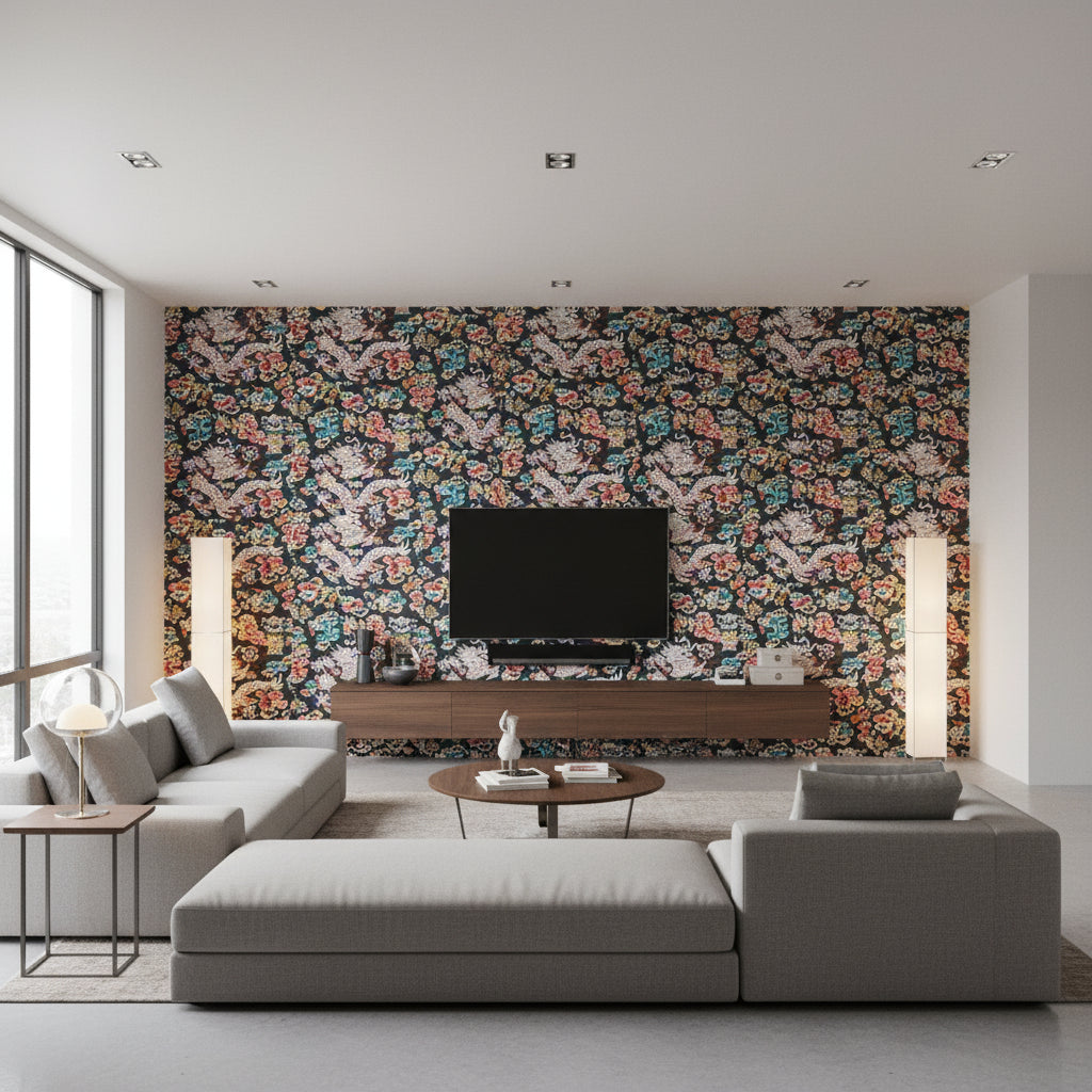 P8019113.50.0 | Kravet - Living Room Visualization (AI-generated, may not be to scale. Verify pattern scale with product specifications.)