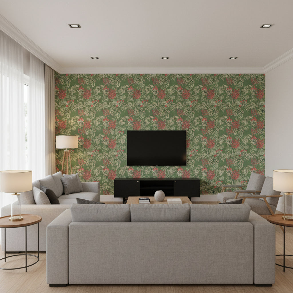P8019115.33.0 | Kravet - Living Room Visualization (AI-generated, may not be to scale. Verify pattern scale with product specifications.)