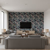 P8019115.557.0 | Kravet - Living Room Visualization (AI-generated, may not be to scale. Verify pattern scale with product specifications.)
