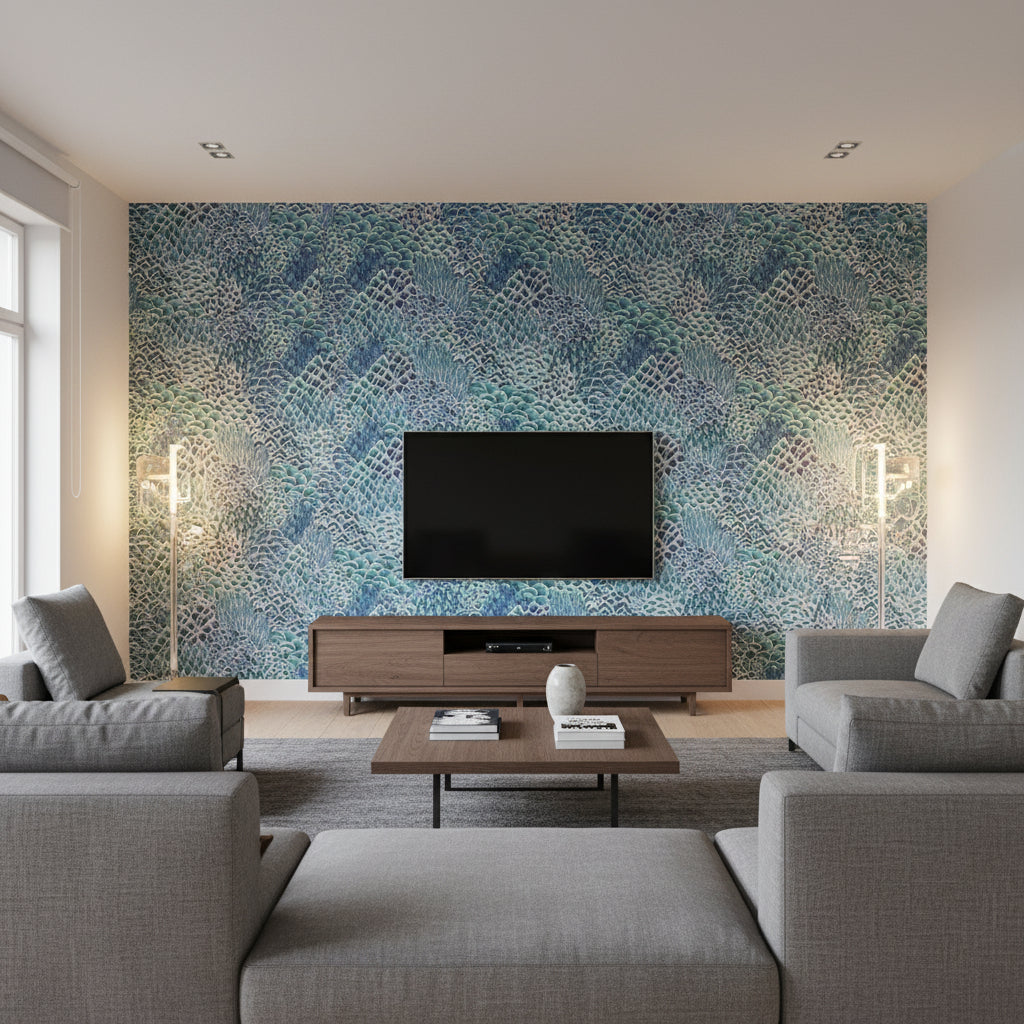 P8020104.13.0 | Kravet - Living Room Visualization (AI-generated, may not be to scale. Verify pattern scale with product specifications.)
