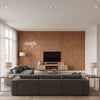 Porto Deco Nebbiolo Natural | Maya Romanoff - Living Room Visualization (AI-generated, may not be to scale. Verify pattern scale with product specifications.)