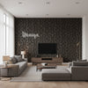 Porto Elo - Brut Black | Maya Romanoff - Living Room Visualization (AI-generated, may not be to scale. Verify pattern scale with product specifications.)