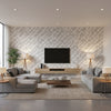 Pipes Silver - Living Room Visualization (AI-generated, may not be to scale. Verify pattern scale with product specifications.)