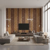 Porto Lino Bodega Brown | Maya Romanoff - Living Room Visualization (AI-generated, may not be to scale. Verify pattern scale with product specifications.)