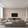 Porto Sólido Rose Reserve | Maya Romanoff - Living Room Visualization (AI-generated, may not be to scale. Verify pattern scale with product specifications.)