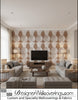 Puget's Pineapple - Living Room Visualization (AI-generated, may not be to scale. Verify pattern scale with product specifications.)