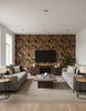 Puget's Pineapple - Living Room Visualization (AI-generated, may not be to scale. Verify pattern scale with product specifications.)