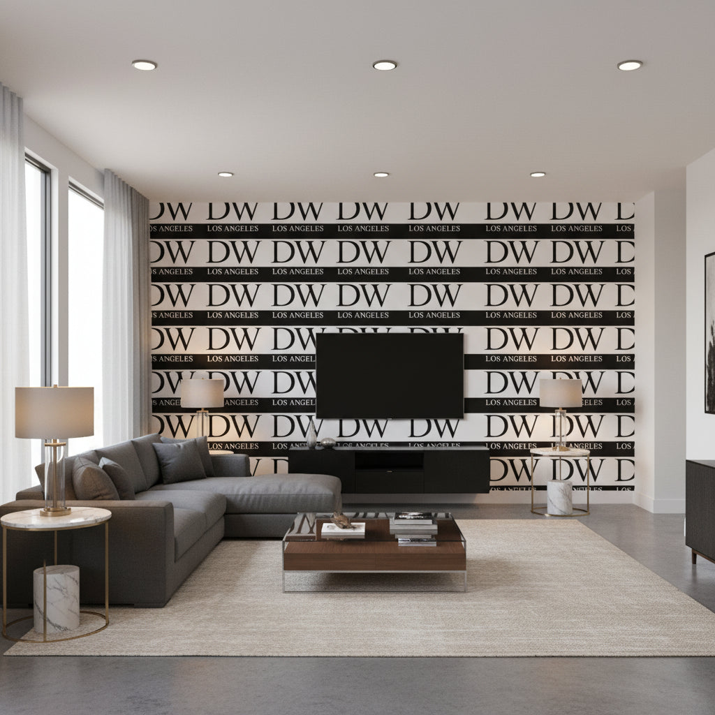 Puget's Pineapple - Living Room Visualization (AI-generated, may not be to scale. Verify pattern scale with product specifications.)