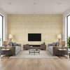 Raffia Ii Tout En Nuances | Elitis - Living Room Visualization (AI-generated, may not be to scale. Verify pattern scale with product specifications.)