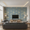 Down Easter Boats Mist Wallcovering | Ralph Lauren - Living Room Visualization (AI-generated, may not be to scale. Verify pattern scale with product specifications.)