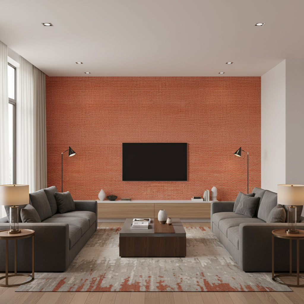 Rhéa Les Ailes Du Désir | Elitis - Living Room Visualization (AI-generated, may not be to scale. Verify pattern scale with product specifications.)