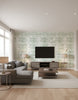 Route 66 Car Wallcovering - Living Room Visualization (AI-generated, may not be to scale. Verify pattern scale with product specifications.)