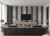 Scalamanca Stripe - Living Room Visualization (AI-generated, may not be to scale. Verify pattern scale with product specifications.)