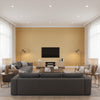Adhafera Scroll Straw | Schumacher Wallcovering - Living Room Visualization (AI-generated, may not be to scale. Verify pattern scale with product specifications.)