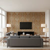 Isabella Paisley Mink | Schumacher Wallcovering - Living Room Visualization (AI-generated, may not be to scale. Verify pattern scale with product specifications.)