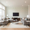 Manor Gate Mineral | Schumacher Wallcovering - Living Room Visualization (AI-generated, may not be to scale. Verify pattern scale with product specifications.)