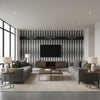 Fern Tree Graphite | Schumacher Wallcovering - Living Room Visualization (AI-generated, may not be to scale. Verify pattern scale with product specifications.)