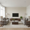 Andalus Mica | Schumacher Wallcovering - Living Room Visualization (AI-generated, may not be to scale. Verify pattern scale with product specifications.)