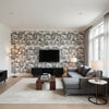 Nanjing Smoke | Schumacher Wallcovering - Living Room Visualization (AI-generated, may not be to scale. Verify pattern scale with product specifications.)