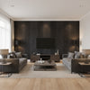 Komodo Black Orchid | Schumacher Wallcovering - Living Room Visualization (AI-generated, may not be to scale. Verify pattern scale with product specifications.)