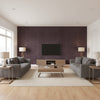 Komodo Sepia | Schumacher Wallcovering - Living Room Visualization (AI-generated, may not be to scale. Verify pattern scale with product specifications.)