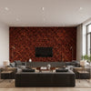 Tortoise Natural | Schumacher Wallcovering - Living Room Visualization (AI-generated, may not be to scale. Verify pattern scale with product specifications.)