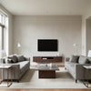 Bark Fog | Schumacher Wallcovering - Living Room Visualization (AI-generated, may not be to scale. Verify pattern scale with product specifications.)