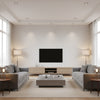 Dolomite Performance - White (5010741) | Architectural Wallcoverings - Living Room Visualization (AI-generated, may not be to scale. Verify pattern scale with product specifications.)
