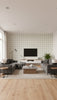 Silver Glitter Square Wallcovering Print - Living Room Visualization (AI-generated, may not be to scale. Verify pattern scale with product specifications.)