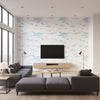 Snow Scene Tundra - Living Room Visualization (AI-generated, may not be to scale. Verify pattern scale with product specifications.)