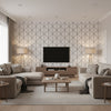 Box Kite Black ivory | Thibaut - Living Room Visualization (AI-generated, may not be to scale. Verify pattern scale with product specifications.)