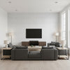 Pinellas Grey Grey | Thibaut - Living Room Visualization (AI-generated, may not be to scale. Verify pattern scale with product specifications.)